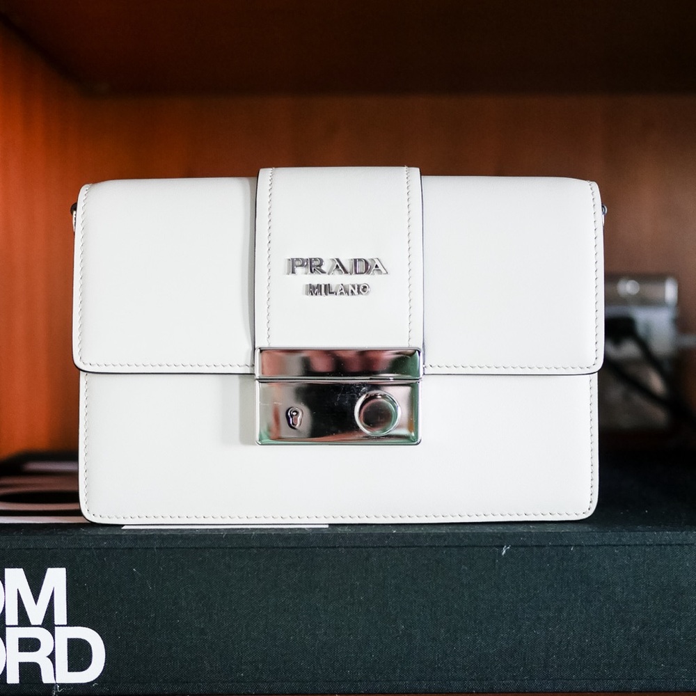 Prada Leather Crossbody Bag in Chalk White - Picture 2 of 13